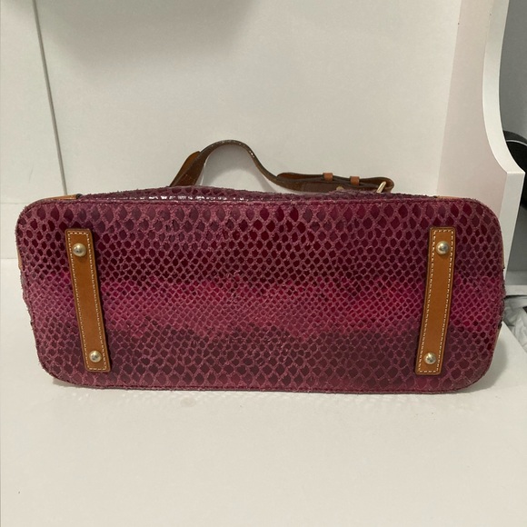 Dooney & Bourke Erica Hobo Rasberry Snakeskin Hobo Bag - Picture 4 of 14